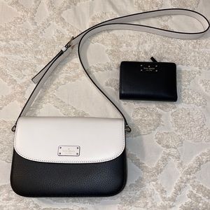 Kate Spade Black and White Purse and Wallet Set